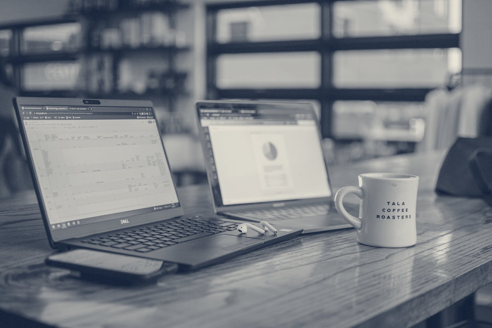 laptops on a table
